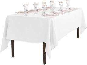 img 2 attached to LinenTablecloth White Polyester Rectangular Tablecloth, 60 x 102-Inch