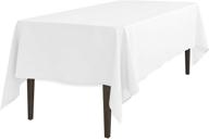 linentablecloth white polyester rectangular tablecloth, 60 x 102-inch logo