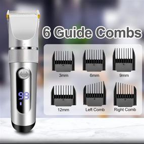 img 2 attached to 💇 BOMPOW Electric Hair Clippers for Men - Hair Cutting Kit with Adjustable Speeds, Trimmer Barber Kit, 6 Guide Combs - Silver