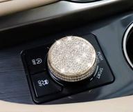 ✨ enhance your lexus interior with niuhuru car interior trim bling accessories: gold variable speed knob rhinestone decals cover for es gs is rc nx rx 2012-2018 (gs 2012-2016) logo