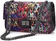 voguzy handbags graffiti crossbody shoulder women's handbags & wallets for shoulder bags logo