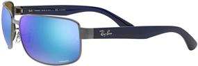 img 2 attached to Rectangular Gunmetal Ray Ban Sunglasses with Polarized Lenses