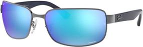 img 3 attached to Rectangular Gunmetal Ray Ban Sunglasses with Polarized Lenses