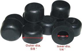 img 2 attached to 🛡️ Renovators Supply Black Silicone Door Stopper Tips | 1/4" Inner Diameter Bumper Caps | Pack of 10 Door Stop Replacement Tip Ends for Shock Absorption, Wall & Floor Protection | Premium Quality | Set of 2