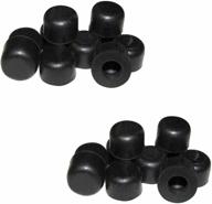 🛡️ renovators supply black silicone door stopper tips | 1/4" inner diameter bumper caps | pack of 10 door stop replacement tip ends for shock absorption, wall & floor protection | premium quality | set of 2 логотип