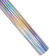 🌈 holographic silver heat transfer vinyl roll for diy t-shirts or fabrics - easy to weed iron on vinyl htv, 12 inches x 10 feet logo