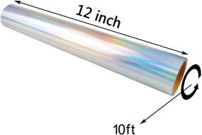 img 3 attached to 🌈 Holographic Silver Heat Transfer Vinyl Roll for DIY T-Shirts or Fabrics - Easy to Weed Iron on Vinyl HTV, 12 inches x 10 Feet