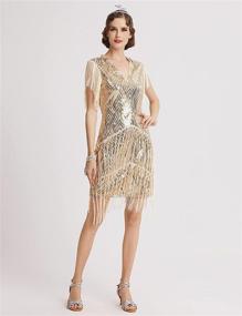 img 1 attached to 💃 Stylish and Shimmering: BABEYOND Flapper Fringed Roaring Sequins Girls' Clothing for Dresses