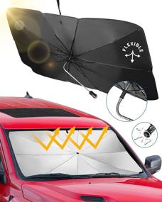 img 4 attached to JoyTutus Car Sun Shade: 360° Rotation Bendable Shaft SUV Windshield Umbrella Cover