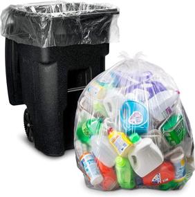 img 4 attached to 95-96 Gallon Trash Bags (Huge 25/Count w/Ties) - Extra Large Heavy Duty Clear Recycling Bags for 90-100 Gallon Bins