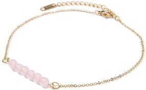 img 3 attached to Boost Your Energy and Balance Chakras with BALIBALI 4MM Mini Gemstone Psychic Anklet - Handmade Dainty Bead Anklet for Women and Girls