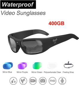 img 3 attached to 400GB OhO Sunshine Waterproof Video Sunglasses | 1080P Full HD Video Recording Camera with Polarized UV400 Protection Safety Lenses | Unisex Sport Design