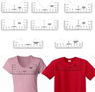 👕 8pcs t-shirt ruler guide set - perfect alignment tool for designs & measurements on tees - ideal for heat press vinyl placement - transparent tee rulers for tshirt printing logo