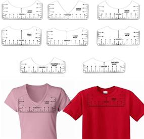 img 4 attached to 👕 8Pcs T-Shirt Ruler Guide Set - Perfect Alignment Tool for Designs & Measurements on Tees - Ideal for Heat Press Vinyl Placement - Transparent Tee Rulers for Tshirt Printing