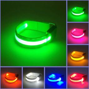 img 3 attached to 🏃 USB Chargeable 2 Pack LED Armband for Night Running & Cycling - Stay Visible with Glow Light, Safety Reflective Sports Wristbands