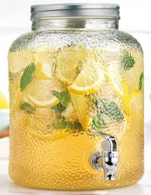 img 1 attached to 🍹 Homephile Pebbled Beverage Dispenser - Refresh in Gallons!