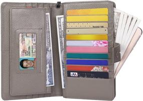 img 2 attached to 👛 Women's Large RFID Blocking Leather Zip Around Wallets - AINIMOER Clutch Organizer with Checkbook Holder for Travel Purse