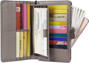 img 4 attached to 👛 Women's Large RFID Blocking Leather Zip Around Wallets - AINIMOER Clutch Organizer with Checkbook Holder for Travel Purse