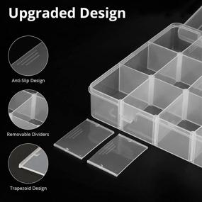 img 1 attached to 📦 Efficient Storage Solution: Clear 18 Grids Plastic Organizer Box with Dividers - Ideal for Beads, Crafts, Jewelry, Fishing Tackles - Size 7.9 x 6.2 x 1.2 in