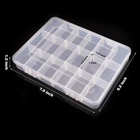 img 2 attached to 📦 Efficient Storage Solution: Clear 18 Grids Plastic Organizer Box with Dividers - Ideal for Beads, Crafts, Jewelry, Fishing Tackles - Size 7.9 x 6.2 x 1.2 in