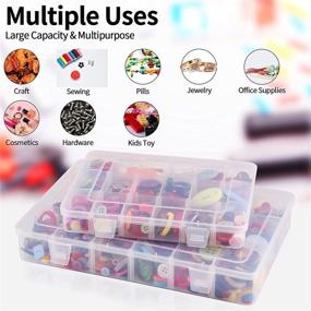 img 3 attached to 📦 Efficient Storage Solution: Clear 18 Grids Plastic Organizer Box with Dividers - Ideal for Beads, Crafts, Jewelry, Fishing Tackles - Size 7.9 x 6.2 x 1.2 in