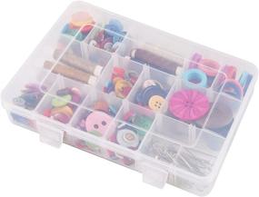 img 4 attached to 📦 Efficient Storage Solution: Clear 18 Grids Plastic Organizer Box with Dividers - Ideal for Beads, Crafts, Jewelry, Fishing Tackles - Size 7.9 x 6.2 x 1.2 in