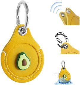 img 4 attached to Ebingoo 1PCS Anti-Lost Airtag Keychain Cover With Leather Airtag Case Cute Cartoon Airtag Key Ring Airtag Accessories Stylish Design For Airtags Case Air Tag Keychain For GPS Tracker Device (Avocado)
