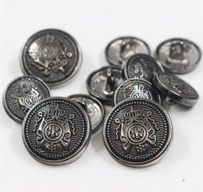 img 3 attached to 👑 Stylish 11 Piece Antiqued Black Silver Metal Button Set - Crown - Perfect for Blazers, Suits, Sport Coats, Uniforms, and Jackets (Black Silver)