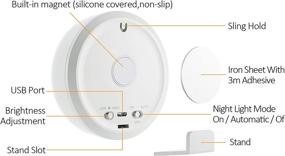 img 1 attached to Motion Sensor Cat Night Lights for Cat Lovers: Rechargeable Battery, Magnetic, Natural White Light (2 Brightness Levels)