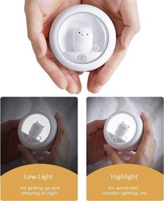 img 3 attached to Motion Sensor Cat Night Lights for Cat Lovers: Rechargeable Battery, Magnetic, Natural White Light (2 Brightness Levels)