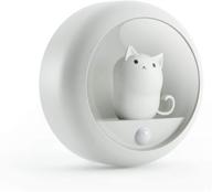 motion sensor cat night lights for cat lovers: rechargeable battery, magnetic, natural white light (2 brightness levels) логотип