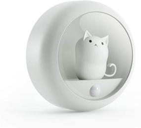 img 4 attached to Motion Sensor Cat Night Lights for Cat Lovers: Rechargeable Battery, Magnetic, Natural White Light (2 Brightness Levels)