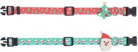 img 3 attached to 🎅 2 Pack Adjustable Christmas Dog Collar with Santa Claus and Christmas Tree Accessories by Lamphyface