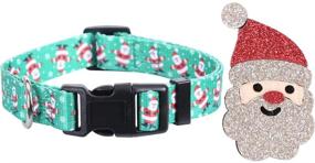 img 2 attached to 🎅 2 Pack Adjustable Christmas Dog Collar with Santa Claus and Christmas Tree Accessories by Lamphyface