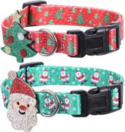 🎅 2 pack adjustable christmas dog collar with santa claus and christmas tree accessories by lamphyface logo