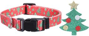 img 1 attached to 🎅 2 Pack Adjustable Christmas Dog Collar with Santa Claus and Christmas Tree Accessories by Lamphyface