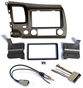 img 1 attached to 🌍 Земля-тауп Этойпортная радио-стереоустановка Double Din для Honda Civic 2006-2011 - включает провода и адаптер антенны