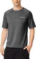 🌞 baleaf men's quick-dry rashguard swim shirt upf 50+ in solid colors, offering sun protection logo