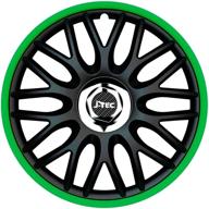 gorecki j13517 set j-tec wheel covers orden r 13-inch black/green chrome ring logo