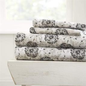 img 4 attached to 🛏️ Linen Market 4 Piece Sheet Set - Make A Wish Pattern, Queen Size - Light Gray