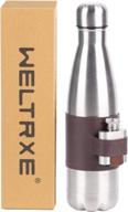 weltrxe stainless insulated leather reusable logo