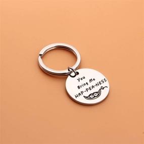 img 1 attached to 👫 PLITI Couple Keychain: Two Peas in a Pod Jewelry, Pea Pod Keyring - A Source of Happiness, Perfect Wedding Gift for Couples