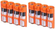 🔋 slaaorg slimline aa battery caddy, orange, 4 aa batteries holder, 2 pack logo