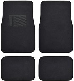 img 4 attached to 🚗 Universal Fit BDK MT-100-BK Classic Carpet Floor Mats - Front & Rear for Car & Auto - Black with Heelpad