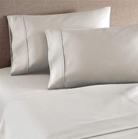 img 3 attached to Extra-Long Staple Sateen Weave Cooling Planet 410 TC 100% Cotton Pillowcase Set (King Size, Silver)