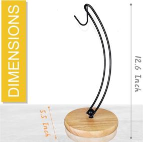 img 3 attached to 🍌 Signice Banana Holder Stand - Sleek and Sturdy Stainless Steel Banana Rack with Wooden Base for Kitchen Countertop - No More Toppling Bananas (Black)