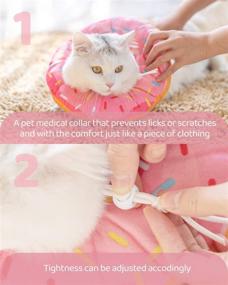 img 3 attached to 🐱 Woiworco Adjustable Cat Recovery Collar: Cute Donut Cone Collar for Wound Healing After Surgery in Kittens & Pets