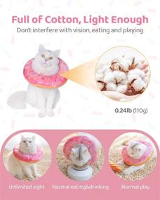 img 2 attached to 🐱 Woiworco Adjustable Cat Recovery Collar: Cute Donut Cone Collar for Wound Healing After Surgery in Kittens & Pets