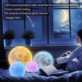 img 3 attached to NSL Lighting Moon Lamp 7.1 Inch | 16 Colors Space Lamp | Moon Night Light for Bedrooms | 3D Printed Luna Lamp | Kids Night Light for Bedrooms | Moon Night Lights for Kids