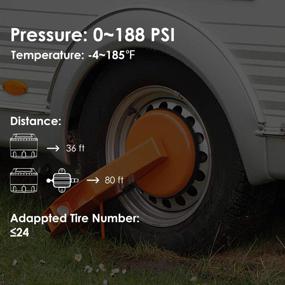 img 2 attached to 🔧 RV TPMS 10-Сенсорная система мониторинга давления в шинах с 7 режимами сигнализации и увеличенным сроком службы батареи - подходит для RV, прицепа, автобуса, дома на колесах, пятого колеса - дальность срабатывания 80 футов - большой экран - диапазон давления 0-188 psi и температура: -4 ~ 185°F